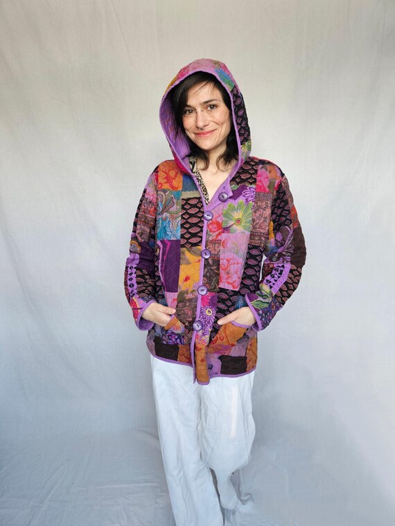 Vintage Reversible Cotton Patchwork Jacket – M - image 6