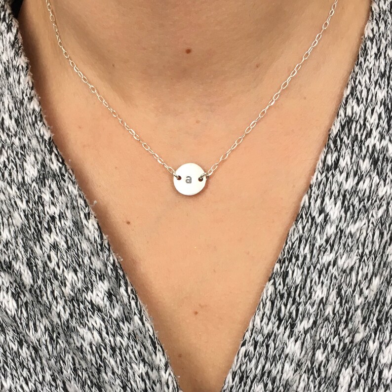 Name Necklace Sterling Silver Personalized Necklace Initial Charm Silver Necklace Custom Engraved Personalized MothersDay Necklace