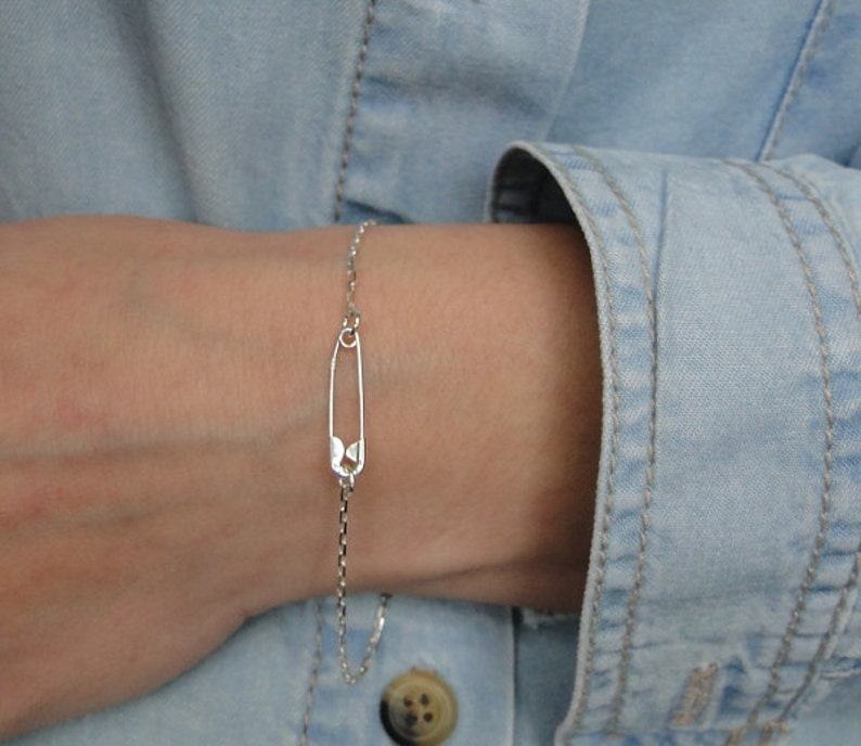 Punk Industrial jewellery. Sterling silver safety pin Etsy