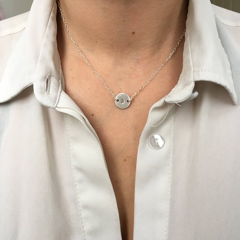 Name Necklace Sterling Silver Personalized Necklace Initial Charm Silver Necklace Custom Engraved Personalized MothersDay Necklace