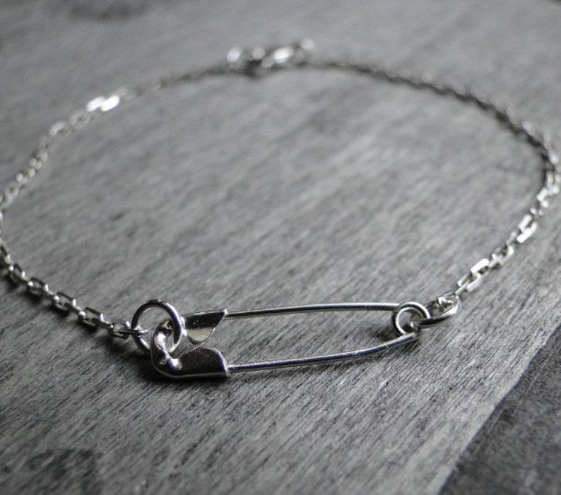 Punk Industrial jewellery. Sterling silver safety pin Etsy