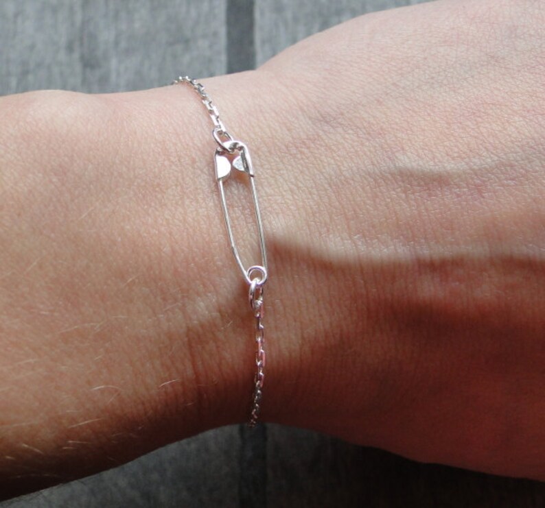 Punk Industrial jewellery. Sterling silver safety pin Etsy