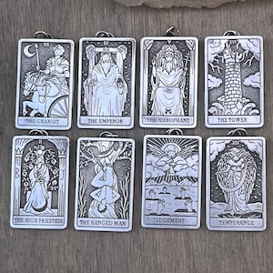 Sterling Silber Tarot Karte, Silber Tarot Anhänger, Tarot Schmuck