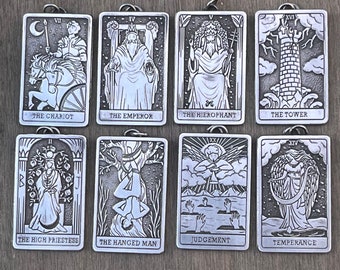Sterling silver tarot card, silver tarot pendant, tarot jewelry