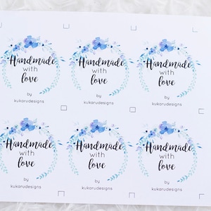 Handmade With Love Tags Printable Editable / Business Shop Tag/craft ...
