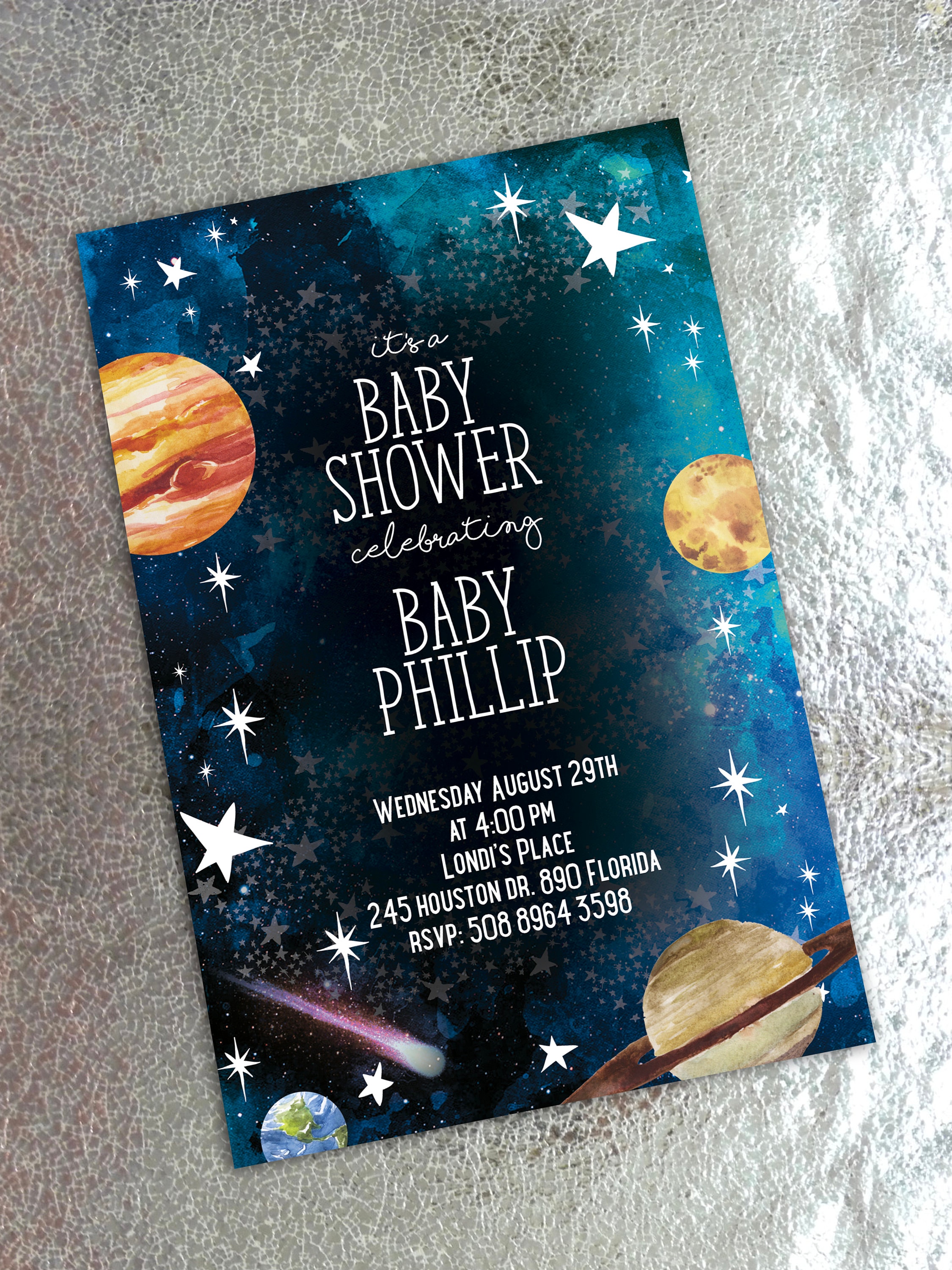 Space Baby Shower or Birthday Invitation Etsy