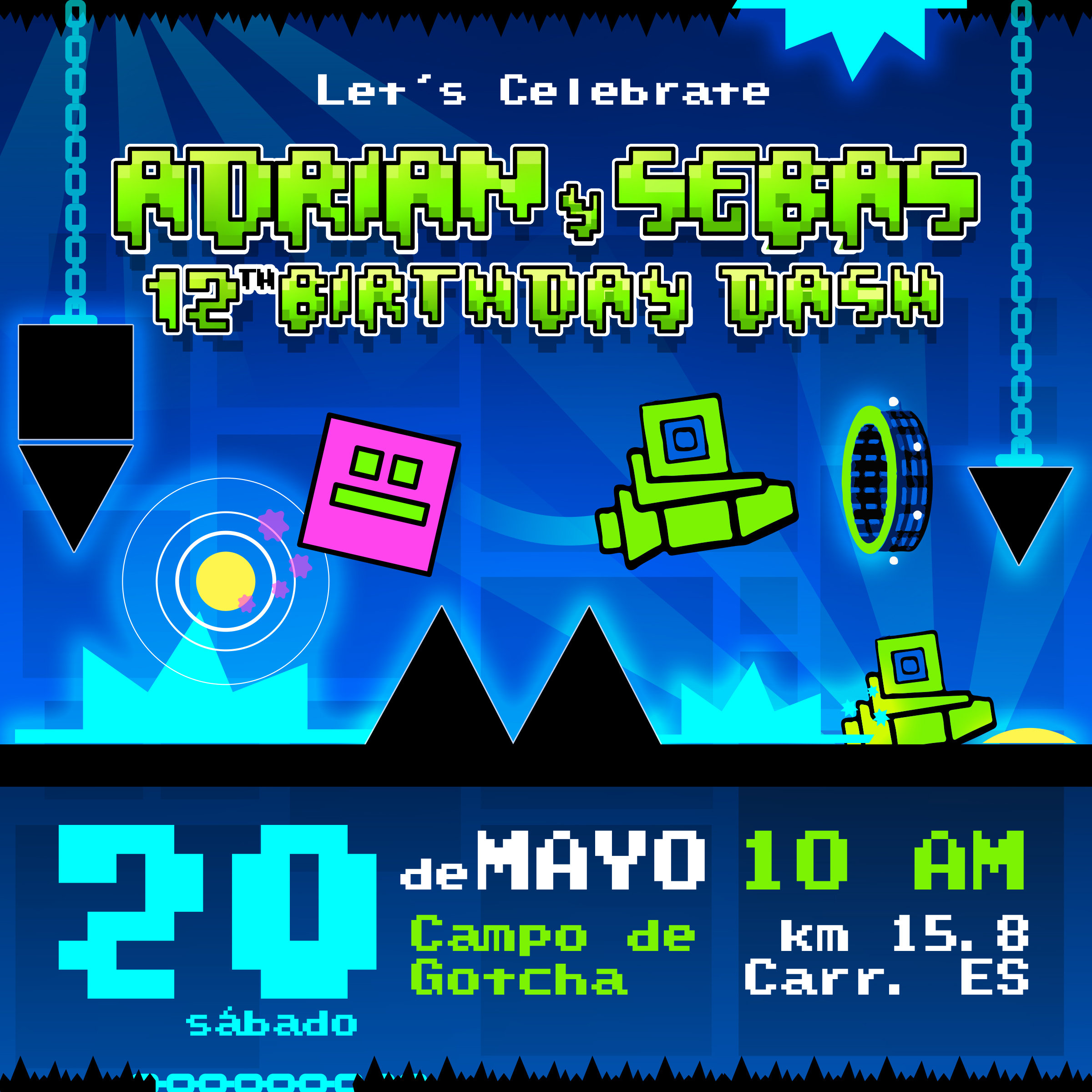 GEOMETRY DASH Birthday Invitation - Etsy