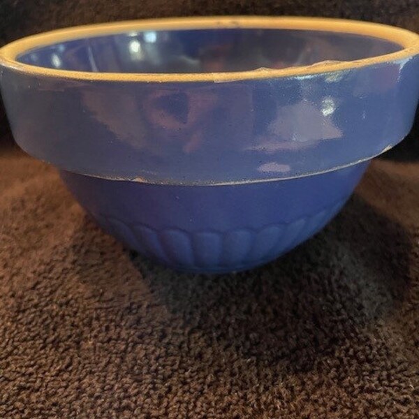 6" Blue Shoulder Bowl possible Red Wing Stoneware