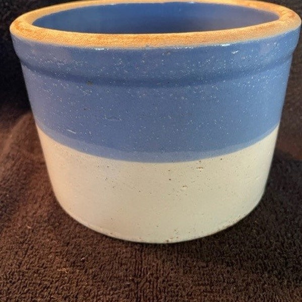 Blue and White Butter Crock