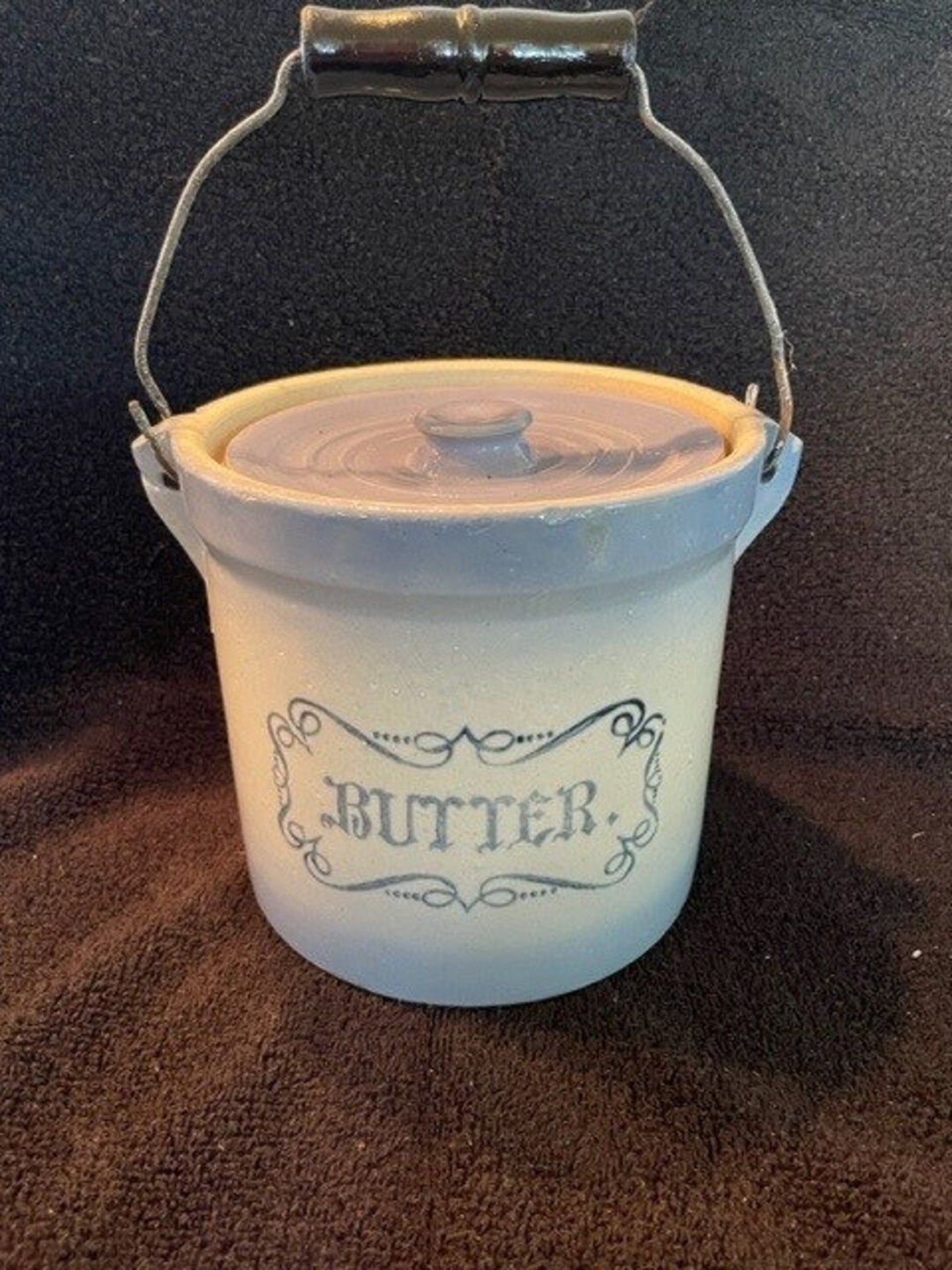 Butter Crock With Lid and Bail Handle Etsy