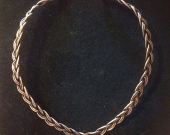 Handmade Copper Double Braid necklace collar  v-neck