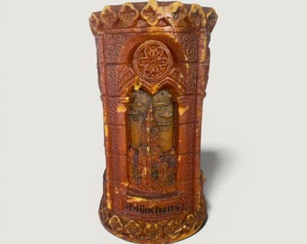 Vintage München Duitsland gesneden waskaars München skyline gotische kathedraal kunst 3D