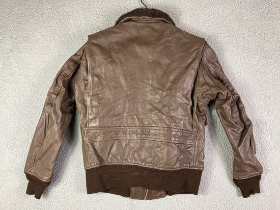 Flyers Jacket Vintage Military Leather Bomber USA… - image 4
