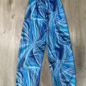 Cicci USA Blau Swirl Lounge Hose Medium Erwachsene Unisex Elastische Taille Flowy