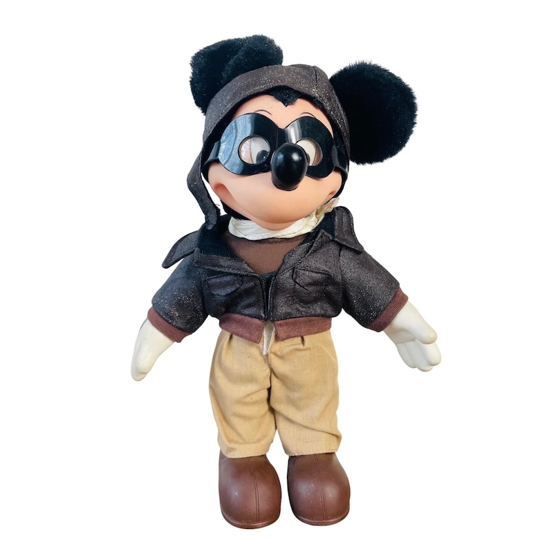Muñeco de peluche de Mickey Mouse Aviador Piloto de Disney, 2000 Applause Pals Dress Ups imagen 1