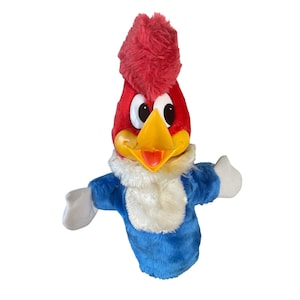 Vintage Woody Woodpecker Hand Puppet Universal Walter Lantz Plush Cartoon Toy image 1
