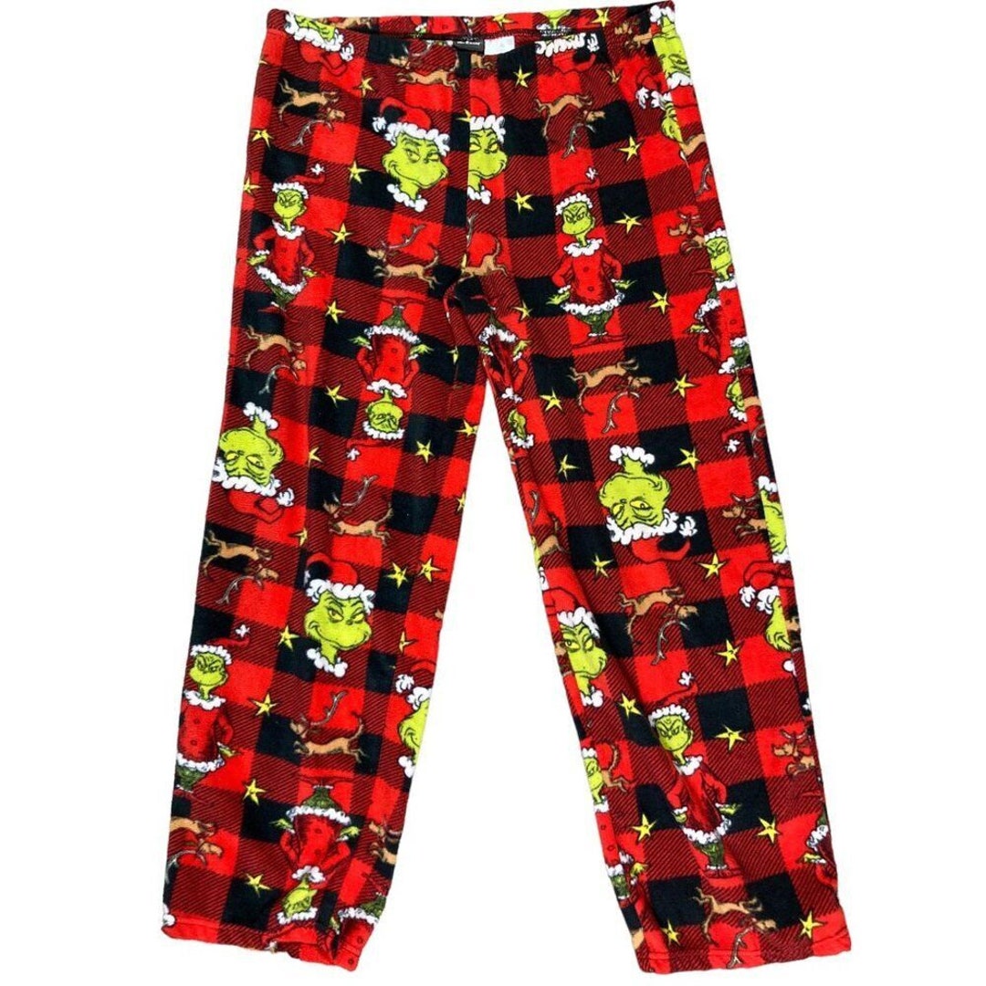 Grinch Pajama Pants Dr. Seuss Fleece Lounge Sleep Mens XL Etsy