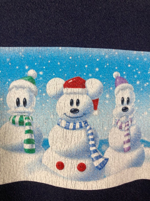 Vintage 90s Disney Christmas Mickey Mouse Snowman… - image 6