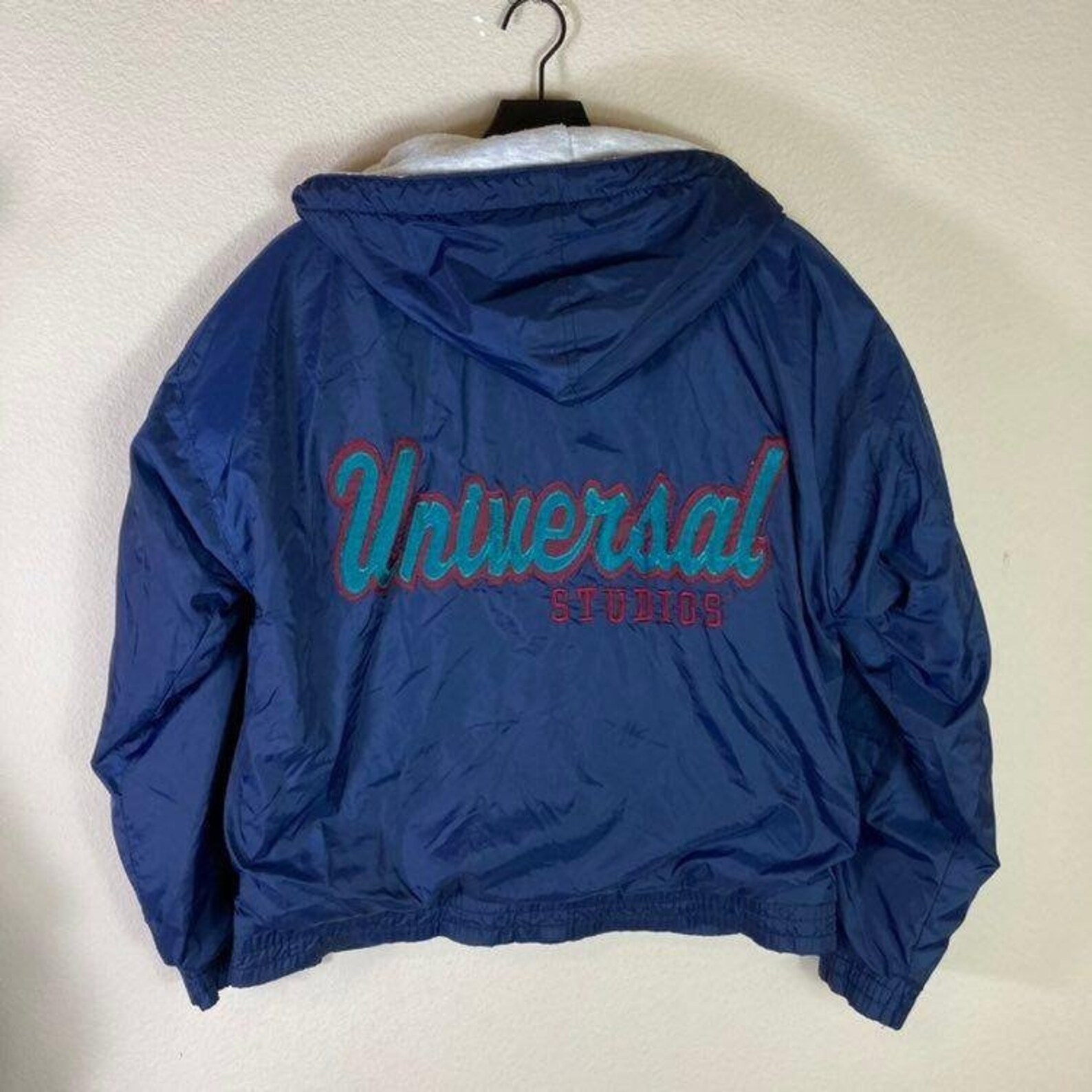 Vintage Universal Studios Jacket Men Medium Blue Windbreaker Etsy