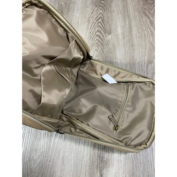 Eurosport Canvas Sling Backpack Tan Brown Faux Leather  display picture 2