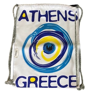 Athens Greece Drawstring Bag Backpack Adult One Size Standard Unisex Blue New