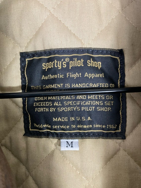 Vintage Sporty's Pilot Shop B-9 Leather Bomber Ve… - image 2