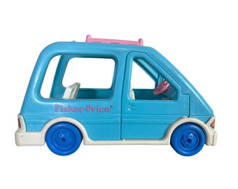 Vintage Fisher Price Loving Family Dream Dollhouse Blue Minivan 4631 1993 Toy Car Vehicle Replacement 90s Dollhouse Gift
