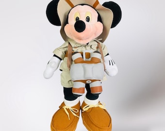 Disney Mickey Mouse Plush Safari Adventure Puppet Vintage Binoculars Stuffed Toy