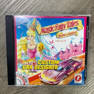 Vintage Barbie as Rapunzel & Hot Wheels Custom Car Designer PC CD-ROM Game 1999