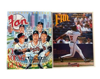 Vintage Atlanta Braves Fan Magazine Lot 1990 1993 Ron Gant MLB