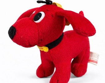 Peluche vintage del perro rojo Clifford Big Red Dog de Scholastic, año 2000. Juguete de peluche con forma de cachorro rojo, personaje de libro, ideal para la hora del cuento en el aula o la guardería.