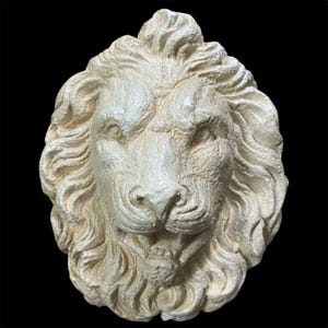 Vintage Large Lion&#39;s Head Wall Sculpture Garden Patio Living Room
