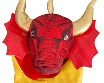 Toys R Us Dragon Costume Headpiece Kids 3+ Red Play Pretend Vintage