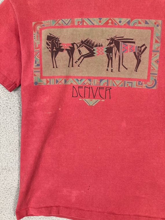 Vintage Denver CO Red Shirt Mens M Distressed Anv… - image 8