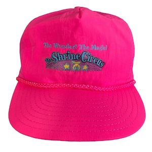 Vintage Neon Pink The Shrine Circus Snapback Hat Unisex Adjustable Retro 90s Detroit