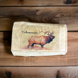 Cartera Parque Nacional Yellowstone Piel Unisex Adulto Conmemorativa Vintage