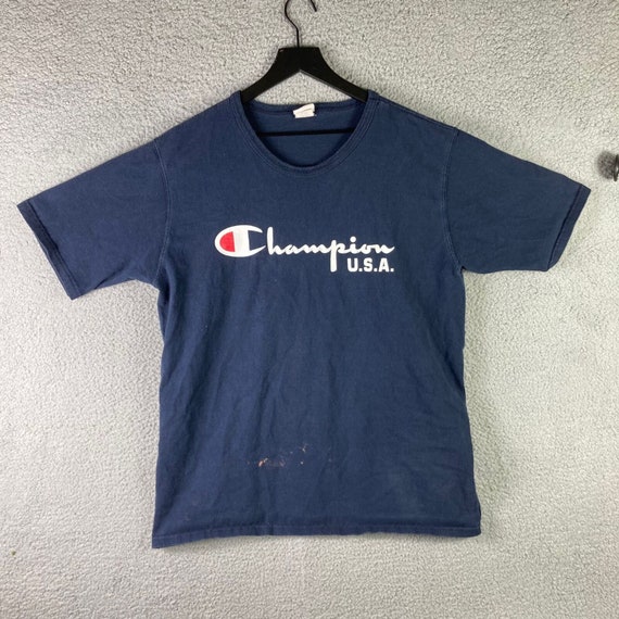 Vintage Champion USA T Shirt XL Reverse Weave Tee 90s Logo Shirt