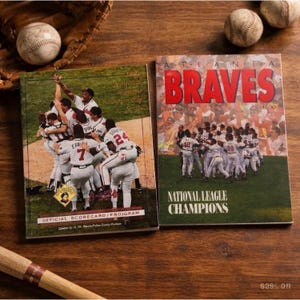 1992 Atlanta Braves Yearbook & NLCS Scorecard Lot MLB Baseball Champions Program
