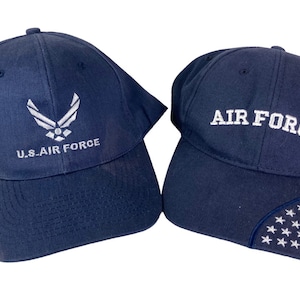 US Air Force USAF Baseball Military Hat Lot of 2 Hats Cap Caps Blue Veteran U.S.