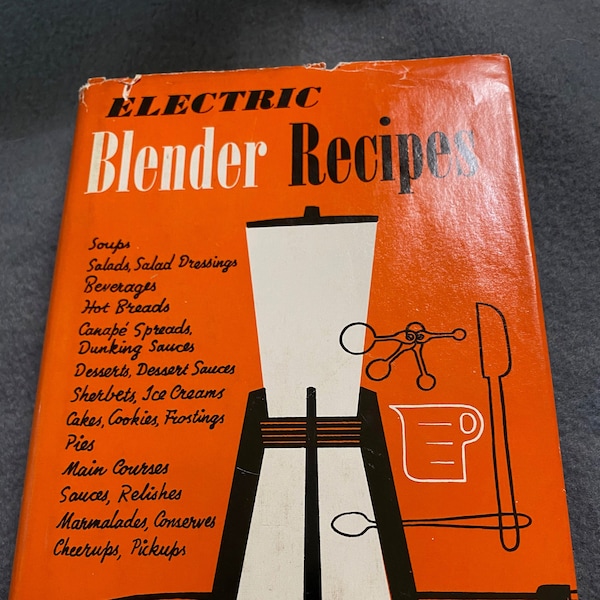 Electric Blender Recipes by Mabel Stegner, Vintage 1950s cookbook, 1952, hardcover w/ dust jacket, mid century, kitchen