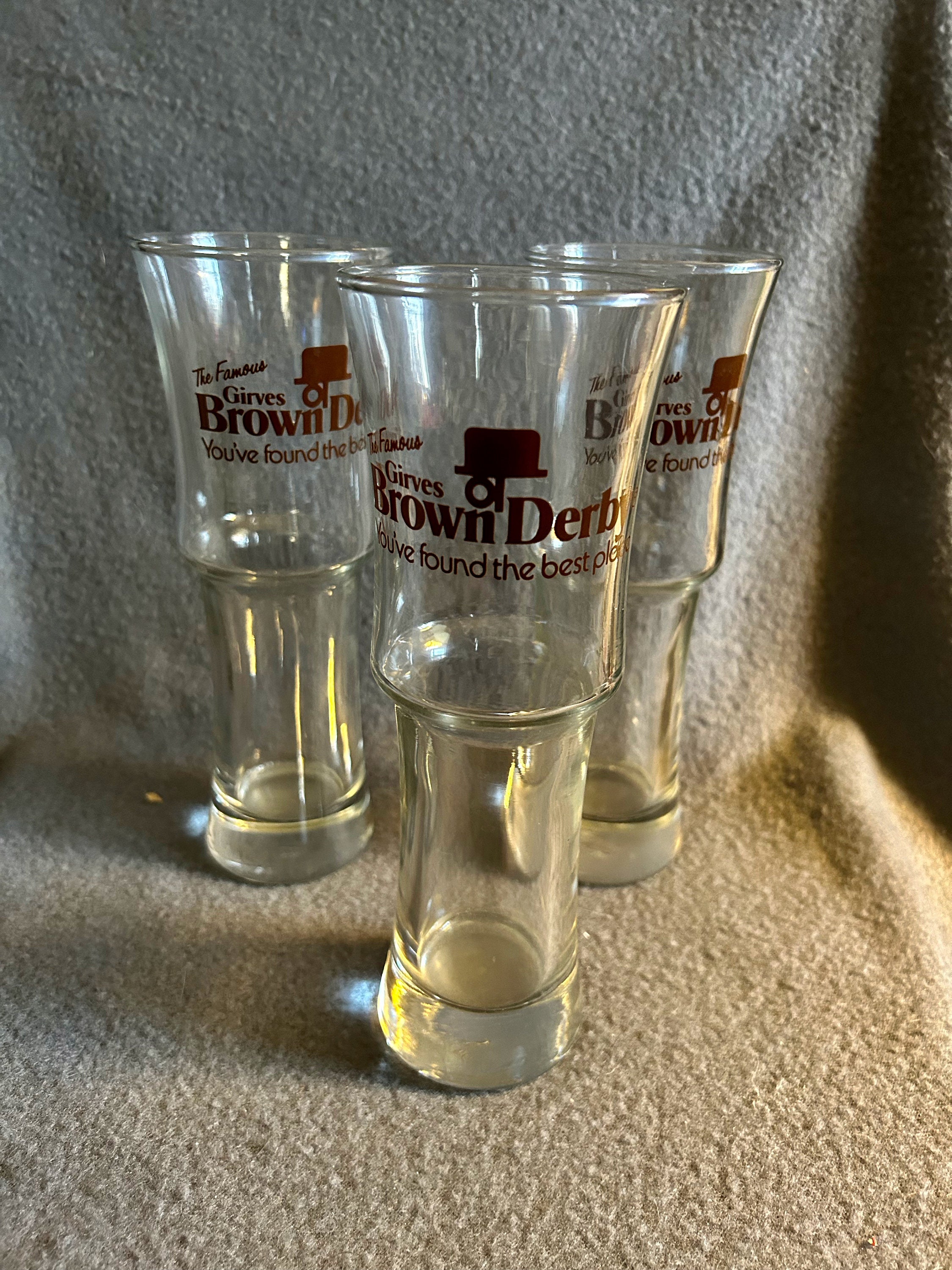 Girves Brown Derby Beer Glasses, Vintage Lot of 3, Restaurant Barware, Tall  Glasses, Drinkware, Cocktail, Man Cave Decor 