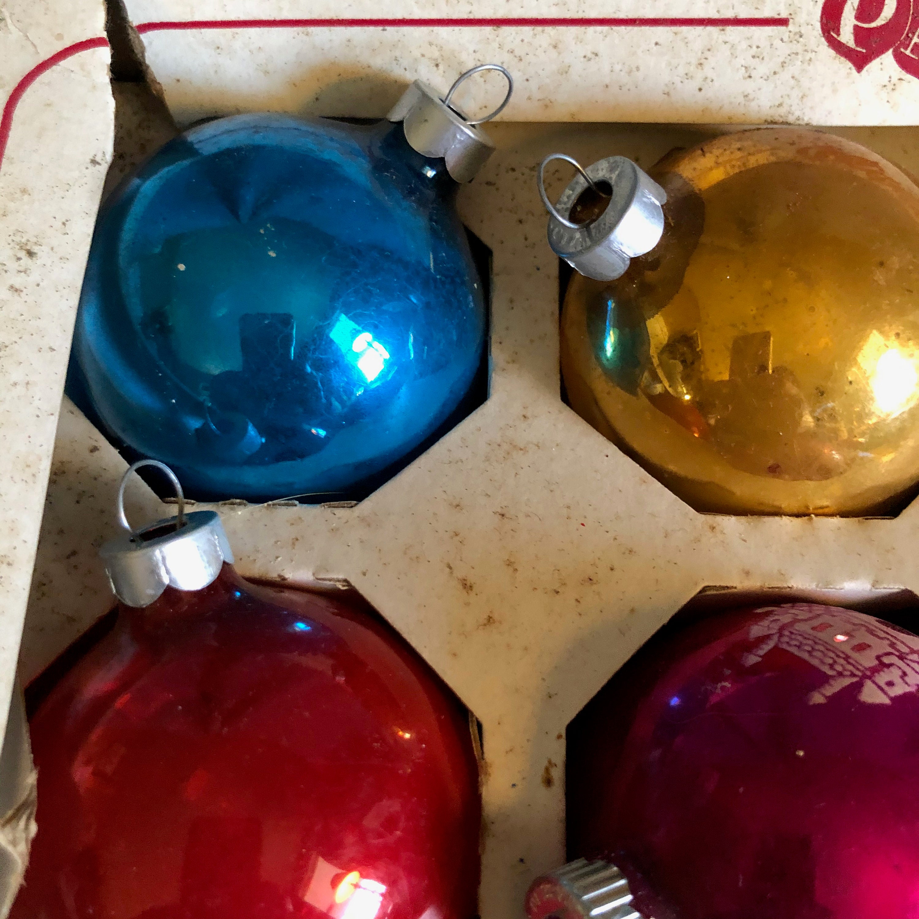 Paragon Glass Ornaments 12 Vintage Multi-Colored round balls | Etsy