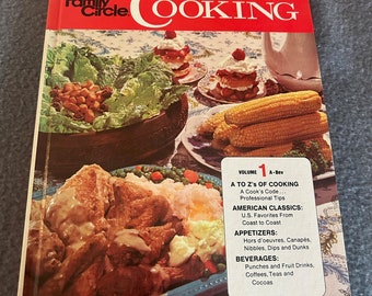 Family Circle Illustrated Library of Cooking, 1972, Volume A Bev,  A to Zs of Cooking, vintage cookbook, hardcover, book series, 1970s