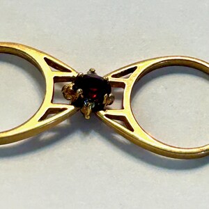 Vintage Reversible Flip Ring, gold electroplate, faux ruby diamond, size 8.5, costume jewelry