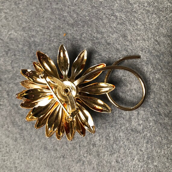 Flower brooch pair,  vintage flower pin, costume … - image 5