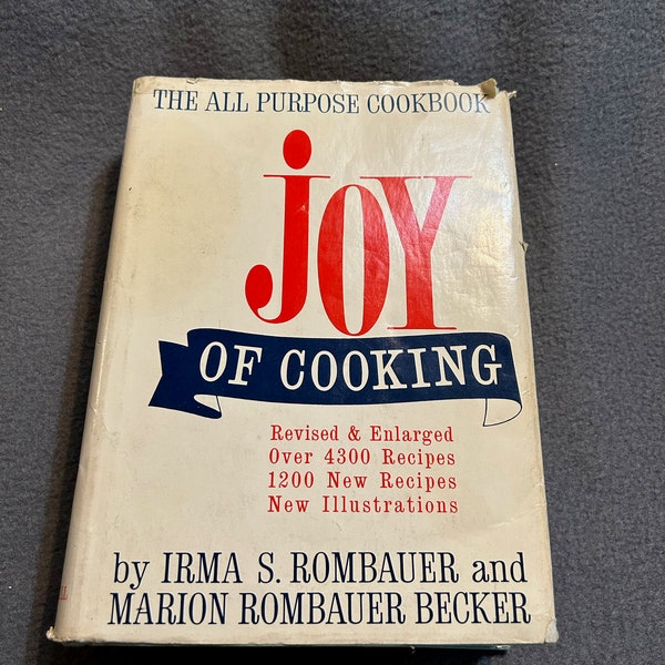 Vintage Joy of Cooking, 1964, Teal Hard Cover, Rombauer , 1960s Cook book, dust jacket, over 4300 recipes, illustrated, mid century