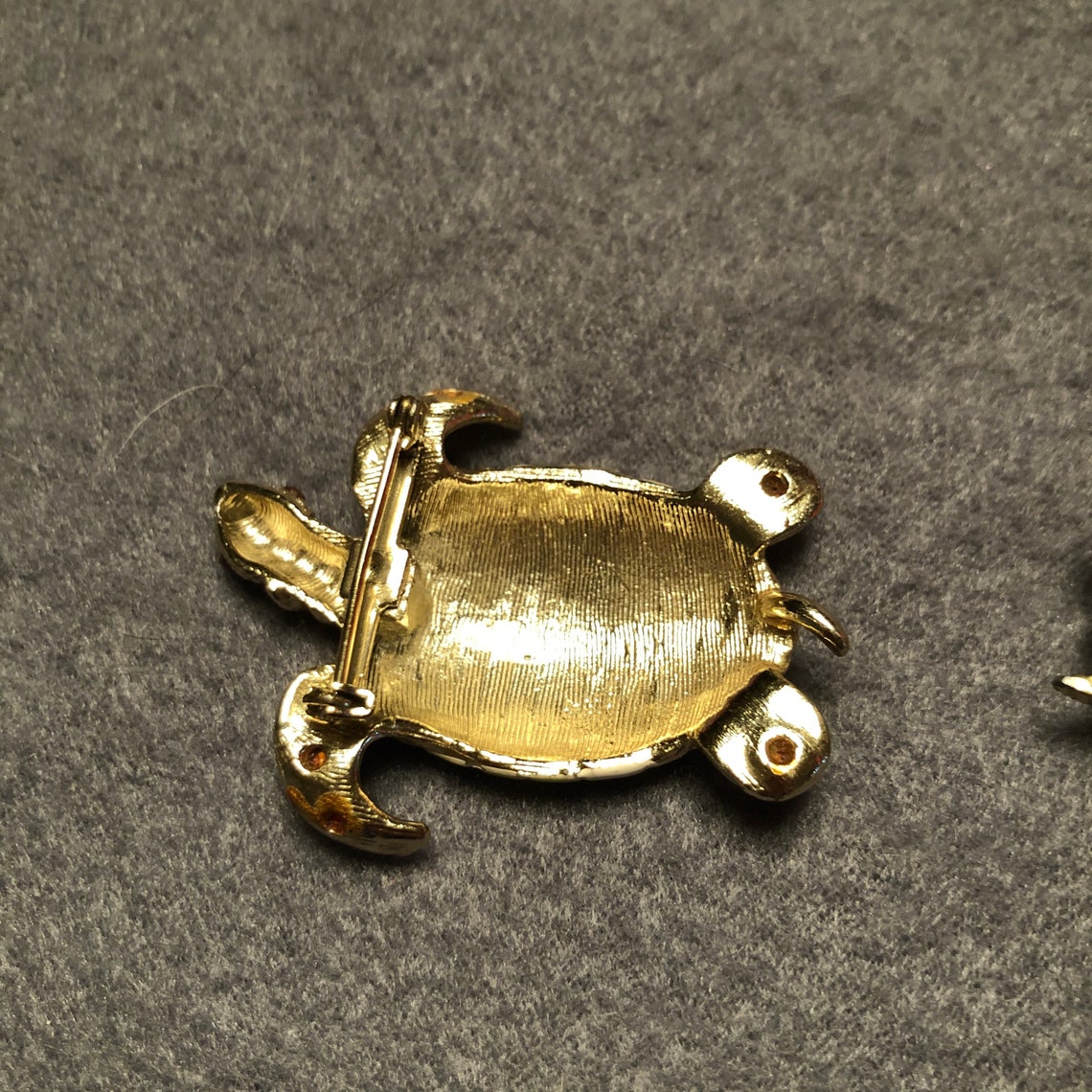 Turtle brooch pair vintage costume jewelry rhinestone gold Etsy