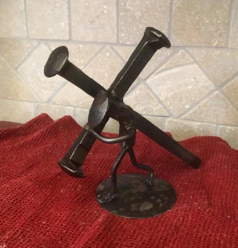 railroad spike art figures