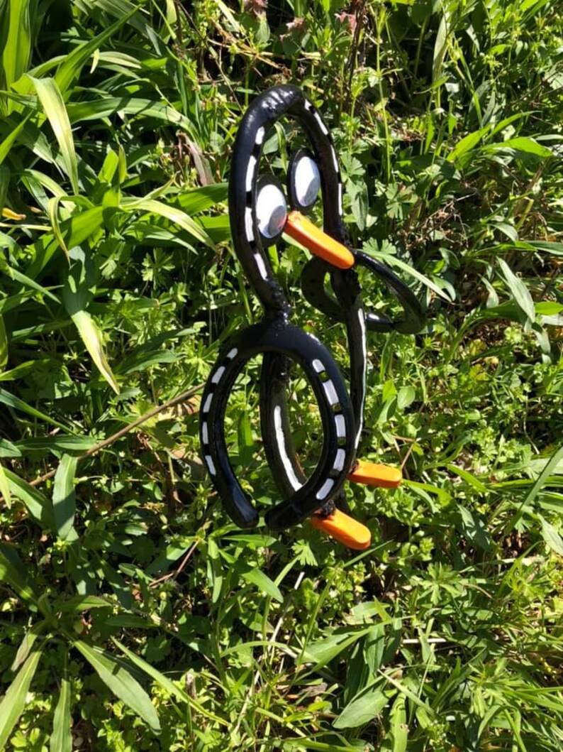 Horseshoe Penguin / Garden Decoration / Yard Art / Animal Etsy