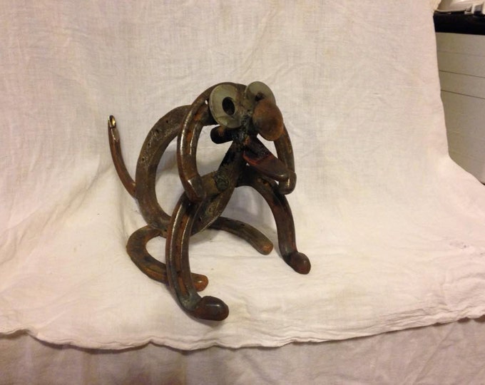Horseshoe Puppy Dog / Rustic Metal Dog / Recycled Garden Art Etsy